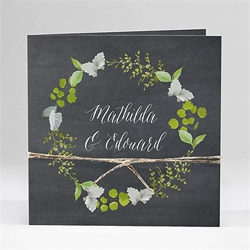 Faire-part mariage couronne en ardoise
