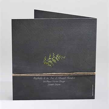 Faire-part mariage couronne en ardoise - Dos du faire-part