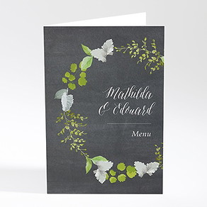 Menu mariage couronne en ardoise