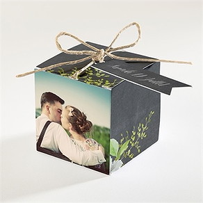 Boîte de dragées mariage couronne en ardoise