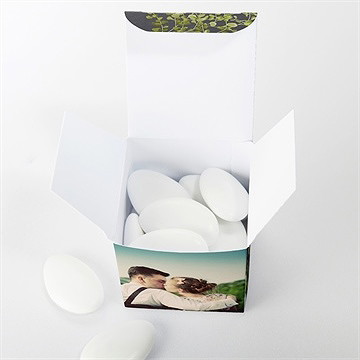 Boîte de dragées mariage couronne en ardoise - Intérieur de la boîte