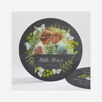 Remerciement mariage couronne en ardoise