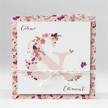 Faire-part mariage esperluette liberty