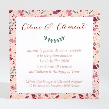 Carton d'invitation mariage esperluette liberty