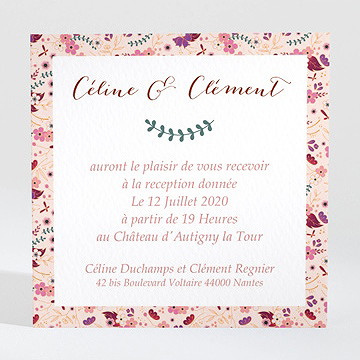 Carton d'invitation mariage esperluette liberty