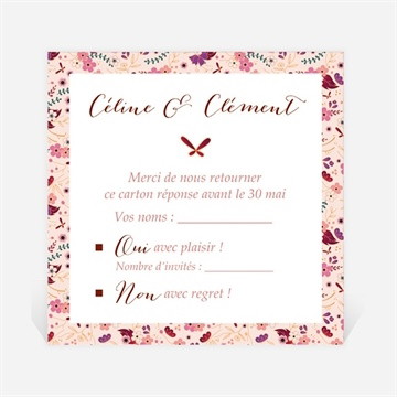 Carton réponse mariage esperluette liberty