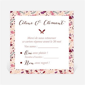 Carton réponse mariage esperluette liberty