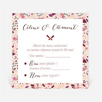 Carton réponse mariage esperluette liberty