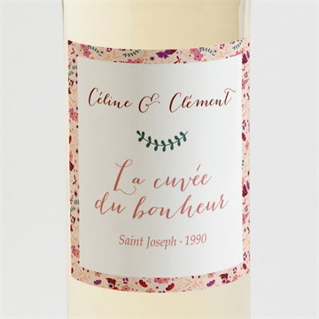 Etiquette de bouteille mariage esperluette liberty