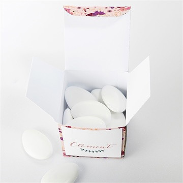 Boîte de dragées mariage esperluette liberty - Intérieur de la boîte
