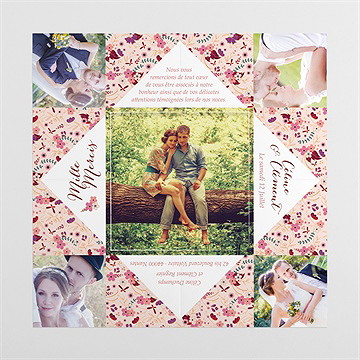 Remerciement mariage esperluette liberty - Intérieur de la cocotte dépliée