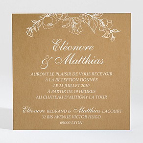 Carton d'invitation mariage belle découverte