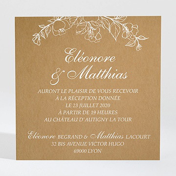 Carton d'invitation mariage belle découverte
