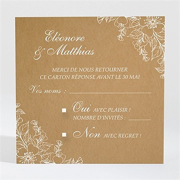 Carton réponse mariage belle découverte