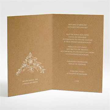 Menu mariage belle découverte - Intérieur du menu