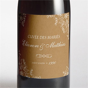 Etiquette de bouteille mariage belle découverte