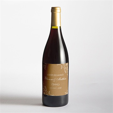 Etiquette de bouteille mariage belle découverte - Mise en situation