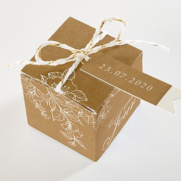 Boîte de dragées mariage belle découverte - Dessus de la boîte