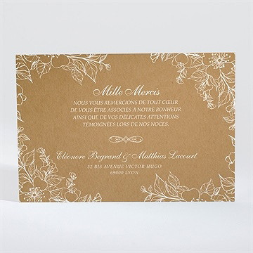 Remerciement mariage belle découverte - Dos de la carte