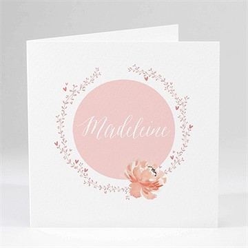 Faire-part naissance végétal pastel photo