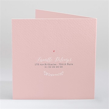 Faire-part naissance végétal pastel photo - Dos du faire-part