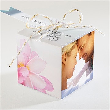 Boîte de dragées mariage coquillages et crustacés - Dos de la boîte