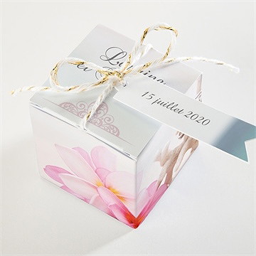 Boîte de dragées mariage coquillages et crustacés - Dessus de la boîte