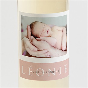 Etiquette de bouteille naissance 3 photos pour une princesse
