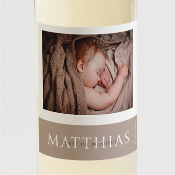 Etiquette de bouteille naissance 3 délicates photos