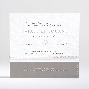 Faire-part naissance eux - Dos du faire-part