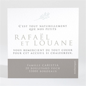 Remerciement naissance eux