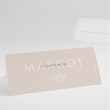 Marque-place baptême poésie minimaliste