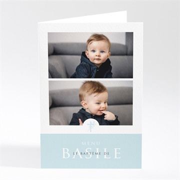 Menu baptême filigrane pastel