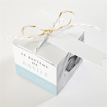 Boîte de dragées baptême filigrane pastel - Dessus de la boîte