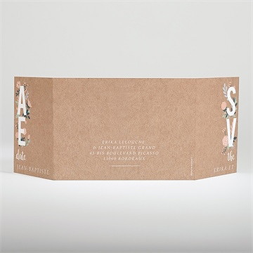 Faire-part mariage délicat dénouement - Dos du faire-part