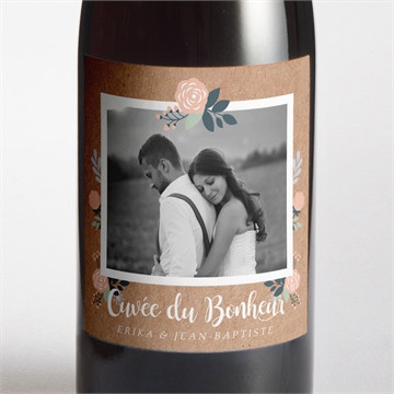 Etiquette de bouteille mariage délicat dénouement