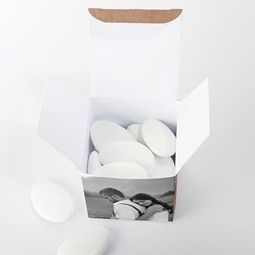 Boîte de dragées mariage délicat dénouement - Intérieur de la boîte