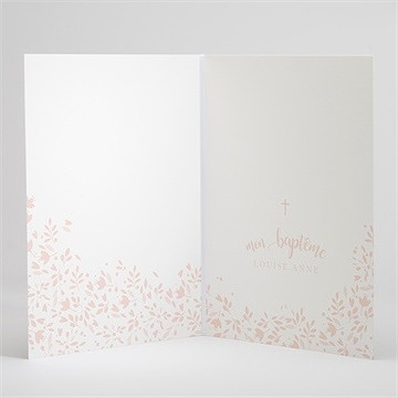 Livret de messe baptême douceur végétale rose - Intérieur du livret