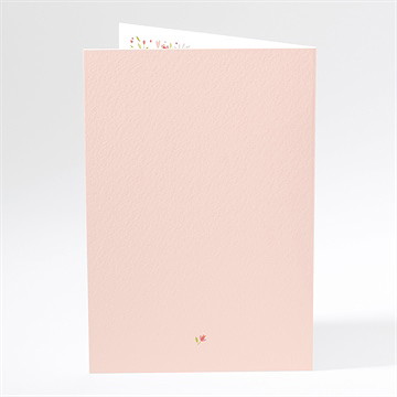 Menu baptême douceur végétale rose - Dos du menu