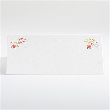 Marque-place baptême douceur végétale rose - Dos du marque-place