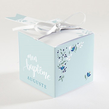 Boîte de dragées baptême confidences - Dos de la boîte