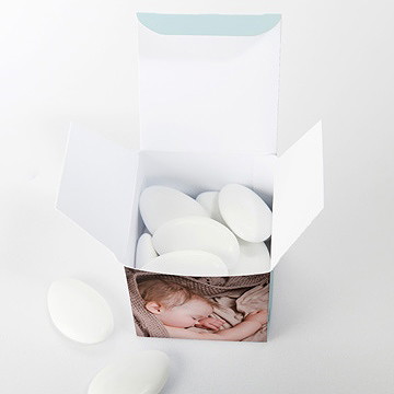 Boîte de dragées baptême confidences - Intérieur de la boîte