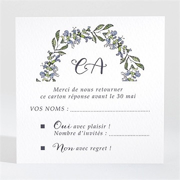 Carton réponse mariage végétal retro