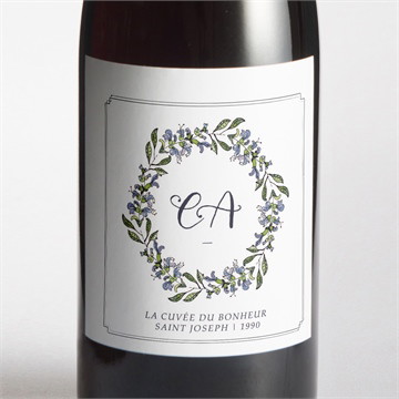 Etiquette de bouteille mariage végétal retro