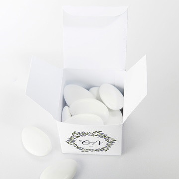 Boîte de dragées mariage végétal retro - Intérieur de la boîte