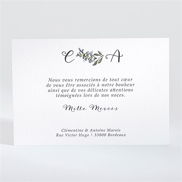 Remerciement mariage végétal retro - Dos de la carte