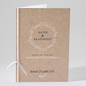 Livret de messe mariage kraft en folie