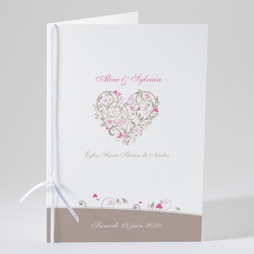 Livret de messe mariage coeur arabesque