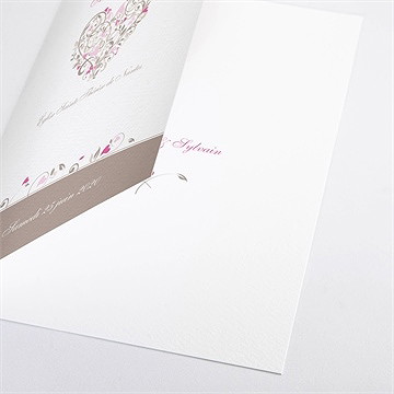 Livret de messe mariage coeur arabesque - Détail du livret