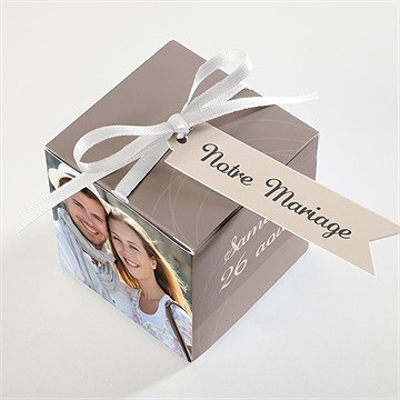 Boîte de dragées mariage le duo - Dessus de la boîte